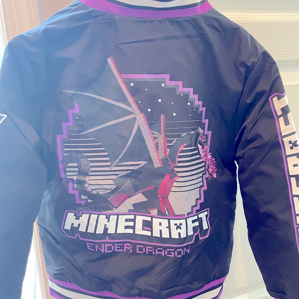 Minecraft black bomber jacket